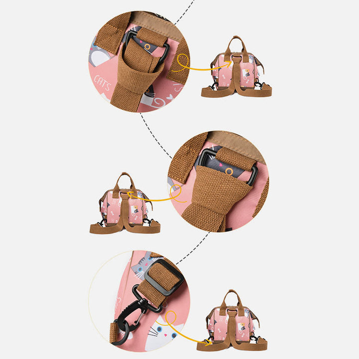 Funktionelle wasserdichte Umhängetasche, umwandelbarer Mini-Rucksack, Mamatasche