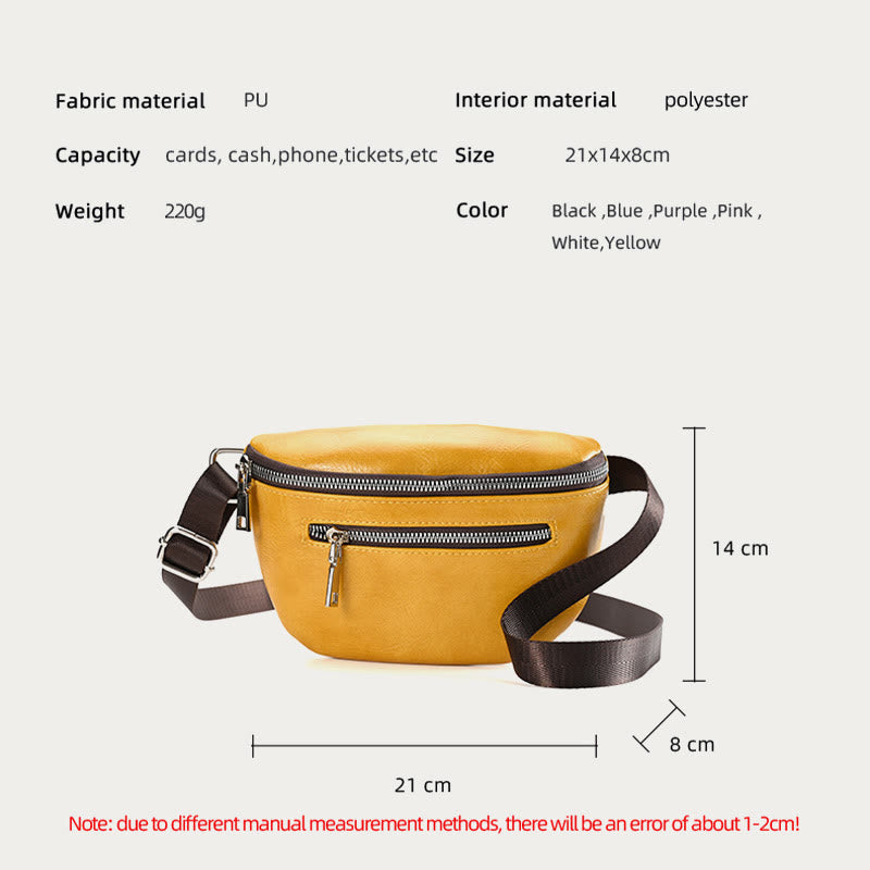 Retro Sling Bag Ölwachs Kunstleder Crossbody Umhängetasche