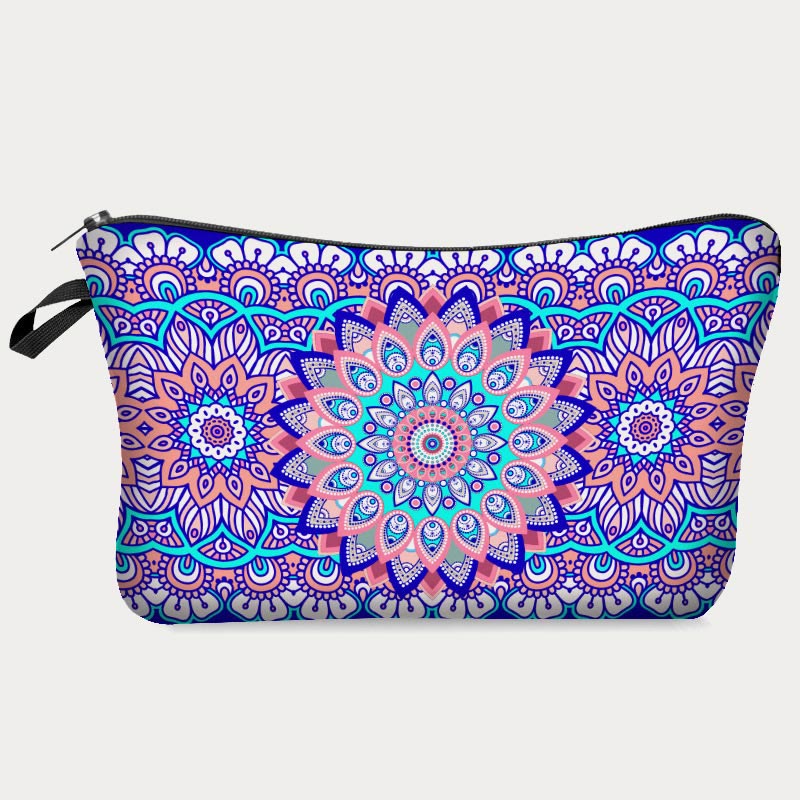 Aufbewahrungstasche für Damen, bedruckt mit Blumenmuster, Make-up-Tasche aus Polyester