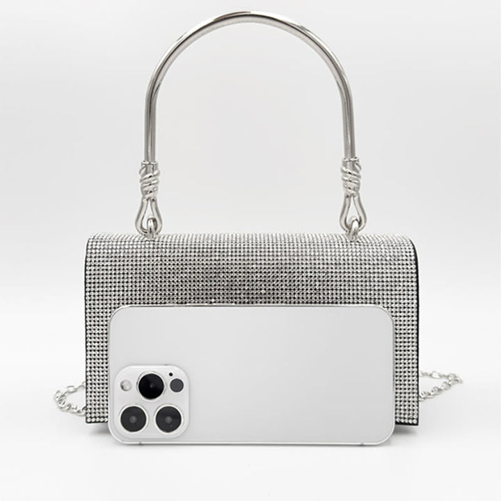 Abendtasche für Damen Glitzer Diamant Leder Leichte Handgelenktasche