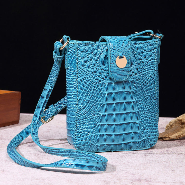 Umhängetasche für Damen, Retro-Krokodilmuster, Handytasche