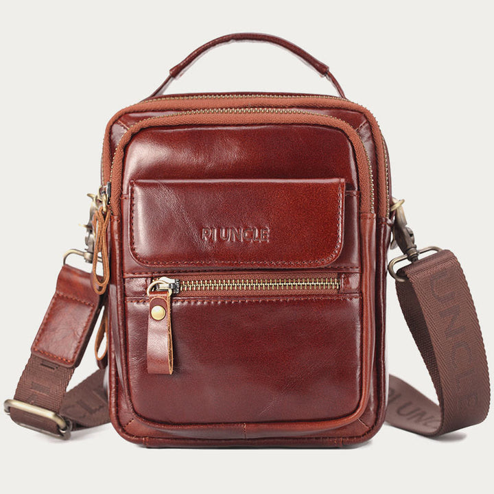Messenger Bag für Herren, Business, kleine tragbare Umhängetasche aus Leder