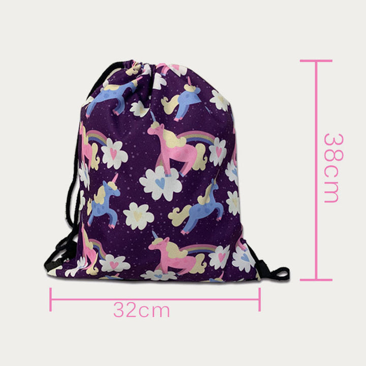 Rucksack mit Kordelzug für den täglichen Einkauf, praktisch, leicht, Cartoon-Tasche