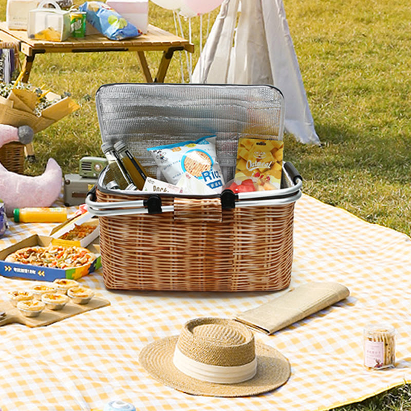 Kühltasche für Strandausflug Faltbarer, verdickter Oxford-Picknickkorb