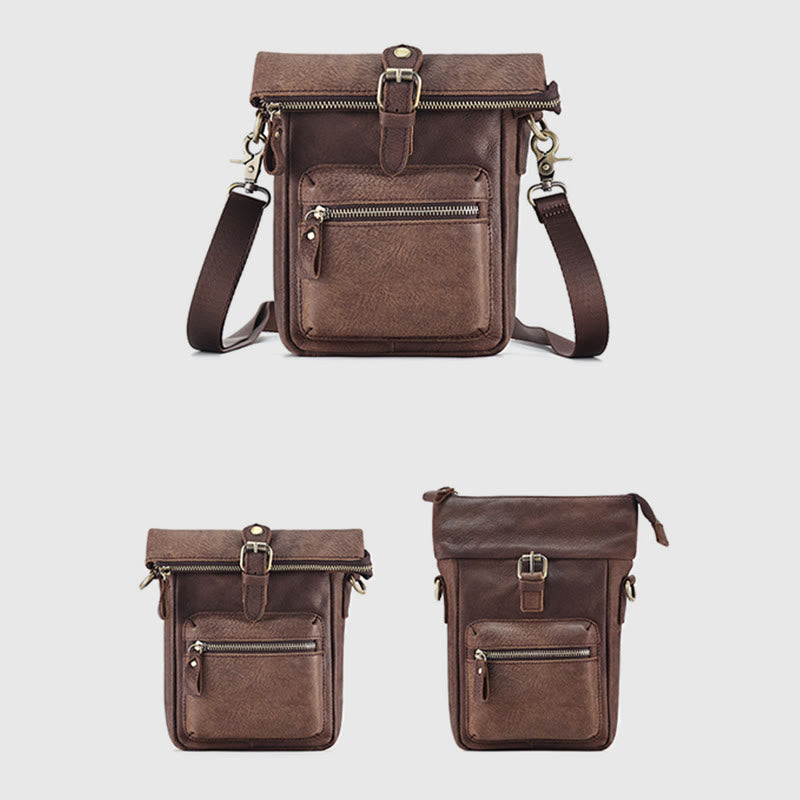 Gürteltasche für Herren, multifunktionale Gürteltasche aus Leder für Outdoor-Sportbekleidung