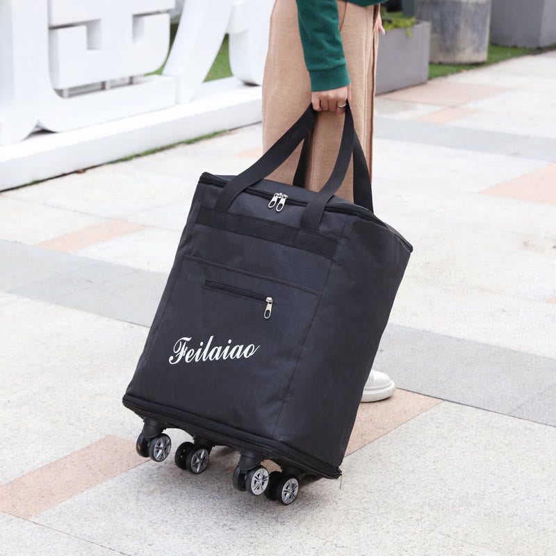 Kurzreise-Gepäcktasche mit Rollen für Damen, tragbar, konvex, Rucksack