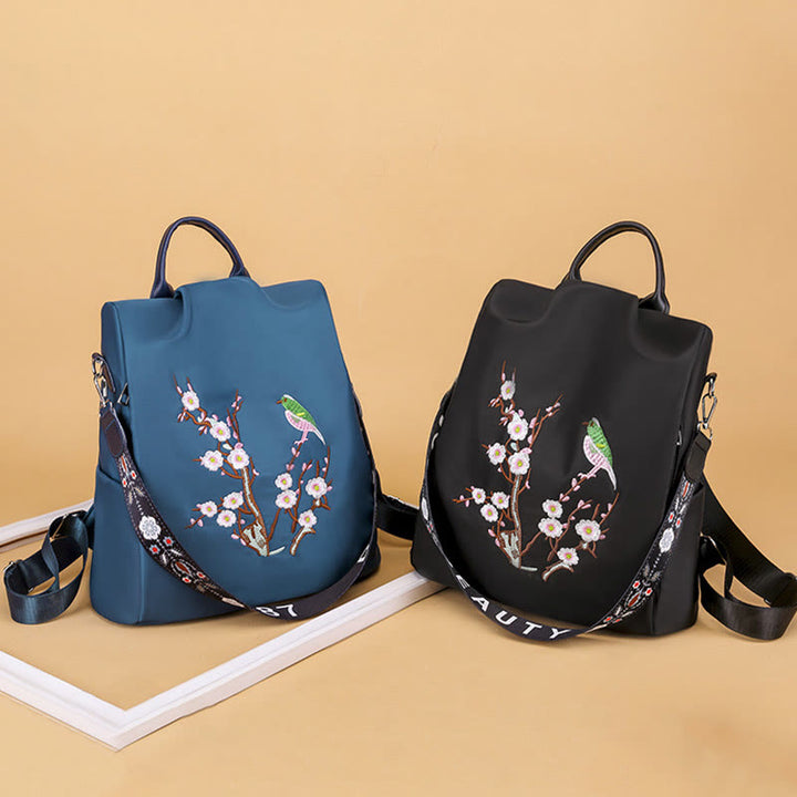 Rucksack für Damen, große Kapazität, Outdoor-Stickerei, Freizeit-Tagesrucksack