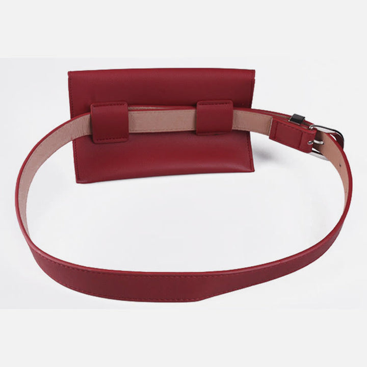 Stilvolle Hüfttasche Vegan Leder Umschlag Damen Gürteltasche