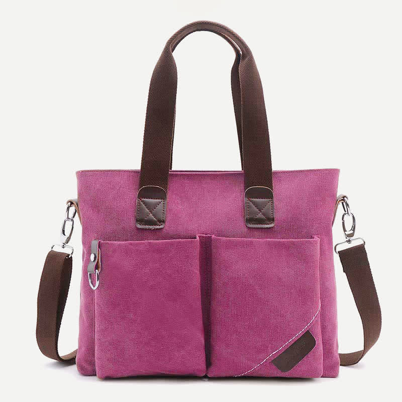Canvas-Umhängetasche für Damen und Herren, Retro, lässige Handtasche, Arbeitstasche