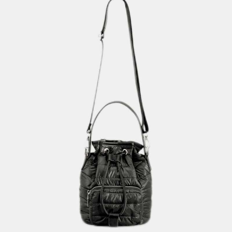 Puffer-Beuteltasche mit Kordelzug für Damen, Daunen-Umhängetasche, gesteppte Umhängetasche