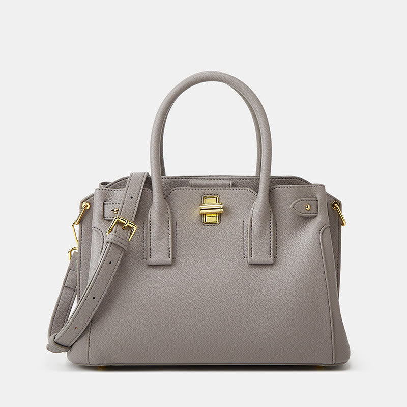 Elegante Handtasche für Damen, große, klassische Tragetasche aus veganem Leder