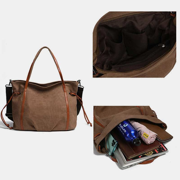 Vintage Casual Hobo Bag Canvas Tägliche Schultertasche Shopper Handtasche