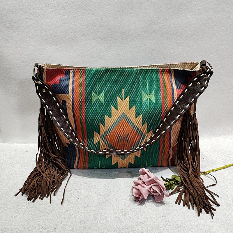 Damen-Einkaufstasche, modisch, böhmische Quaste, Umhängetasche, Vintage-Boho-Handtaschen