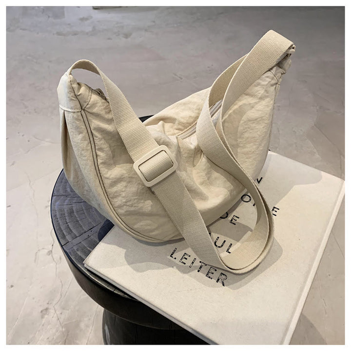 Umhängetasche für Damen aus Nylon im Knödel-Stil, Einkaufs-Schultertasche
