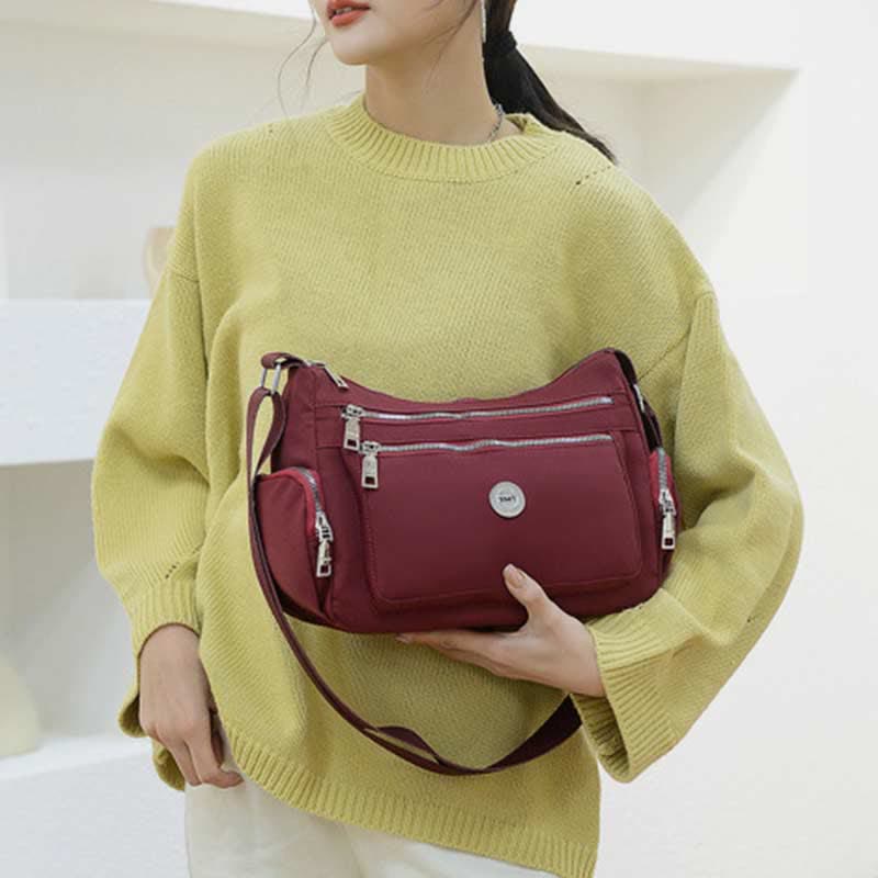 Umhängetasche mit mehreren Taschen für Damen, leicht, geräumig, Schultertasche