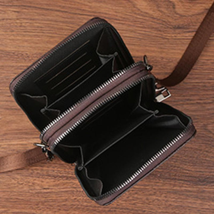 Handytasche mit abnehmbarem Riemen für Damen, Umhängetasche aus geprägtem Leder