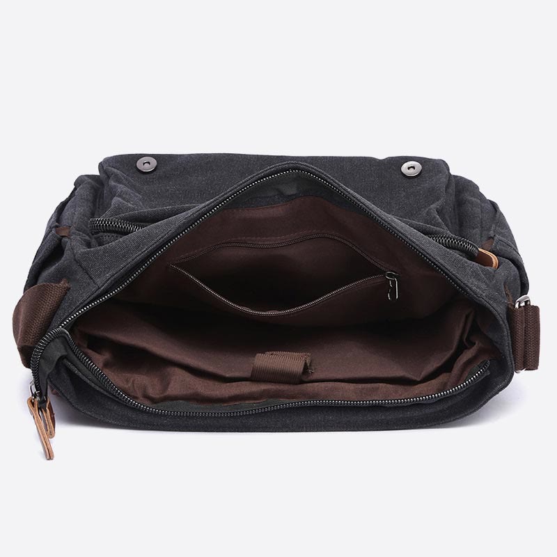 Messenger Bag für Herren, tragbar, großes Fassungsvermögen, Canvas, Business-Aktentasche