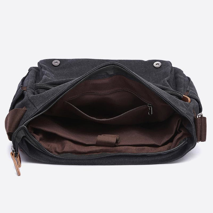 Messenger Bag für Herren, tragbar, großes Fassungsvermögen, Canvas, Business-Aktentasche