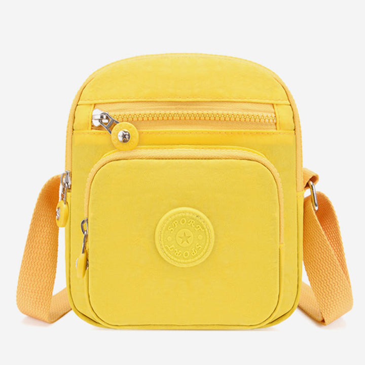 Leichte kleine Umhängetasche in Volltonfarbe mit mehreren Taschen für Mobiltelefone