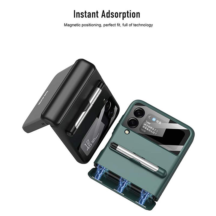 Handyhülle für Galaxy Z Flip 3 mit Stift, Anti-Drop-Scharnierschutz, Telefonabdeckung