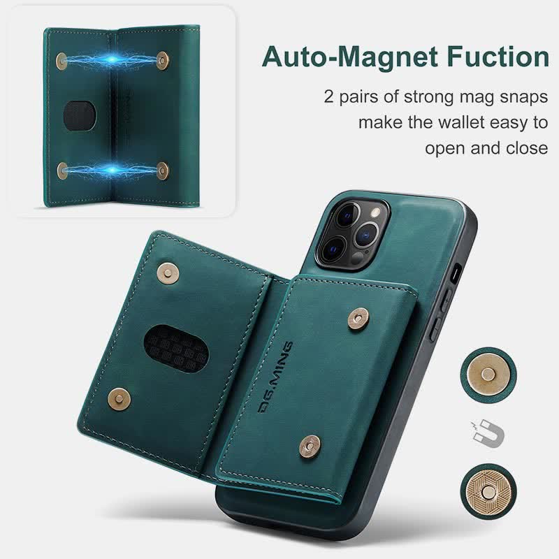 2 in 1 magnetische Brieftasche Handyhülle für iPhone PU Leder Trifold Brieftasche Hülle