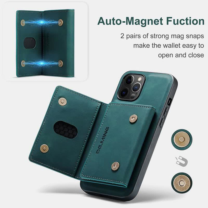 2 in 1 magnetische Brieftasche Handyhülle für iPhone PU Leder Trifold Brieftasche Hülle