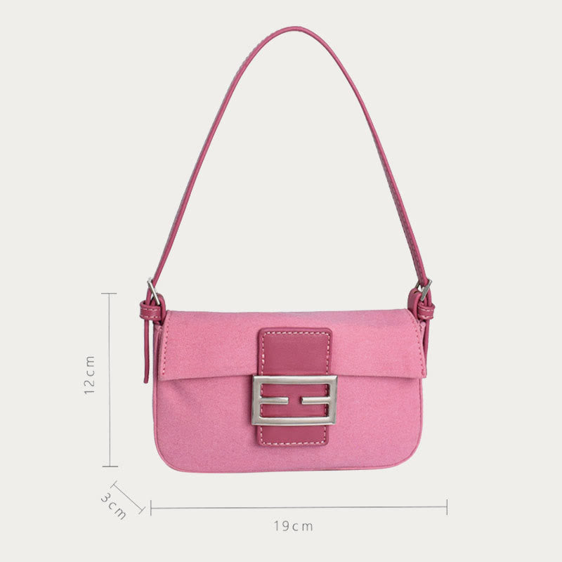 Umhängetasche für Damen, Vintage, mattrosa, elegante Handtasche