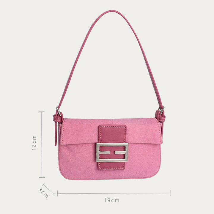 Umhängetasche für Damen, Vintage, mattrosa, elegante Handtasche