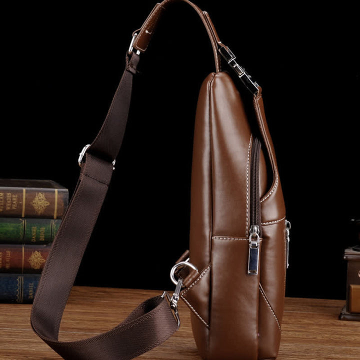 Männer Casual Reise Crossbody Brust Sling Tasche Ein Schultergurt
