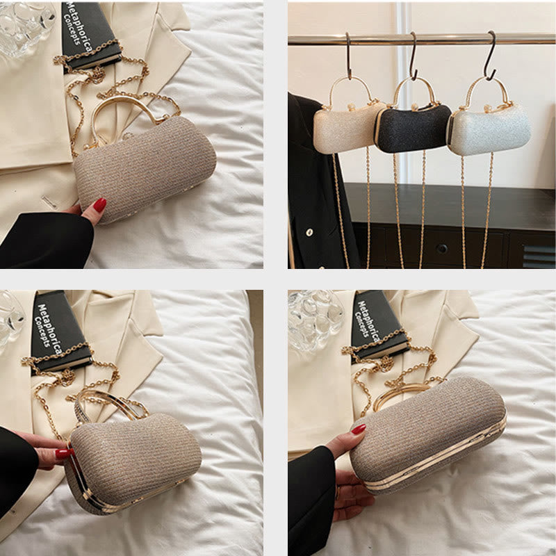 Abendtasche für Damen, funkelnde, tragbare Umhängetasche mit Strasssteinen und Kette