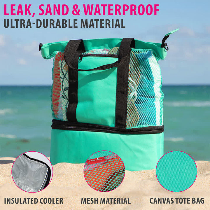 Strandtasche mit großer Kapazität, wasserdicht, sanddicht, Pooltasche mit Kühlfach
