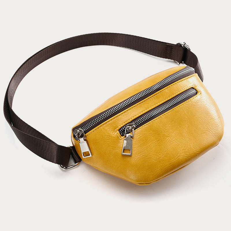 Retro Sling Bag Ölwachs Kunstleder Crossbody Umhängetasche