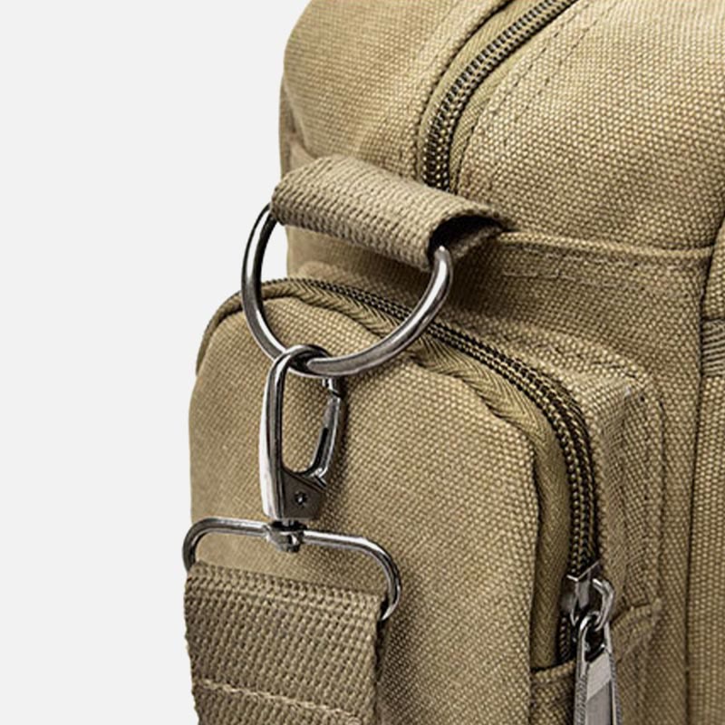 Messenger Bag für Herren, lässige Umhängetasche aus Canvas mit mehreren Taschen