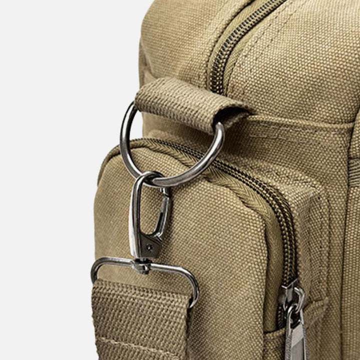 Messenger Bag für Herren, lässige Umhängetasche aus Canvas mit mehreren Taschen