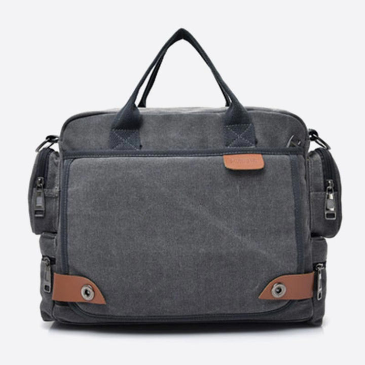 Messenger Bag für Herren, lässige Umhängetasche aus Canvas mit mehreren Taschen