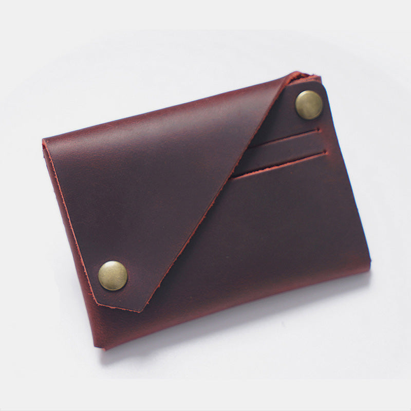 Retro-Handgemachtes Echtleder Kartenetui Vordertasche Geldbörse Münzgeldbörse
