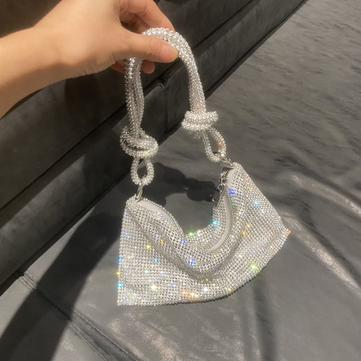 Umhängetasche für Damen mit funkelnden Diamanten, mehrere Farben, Handtasche
