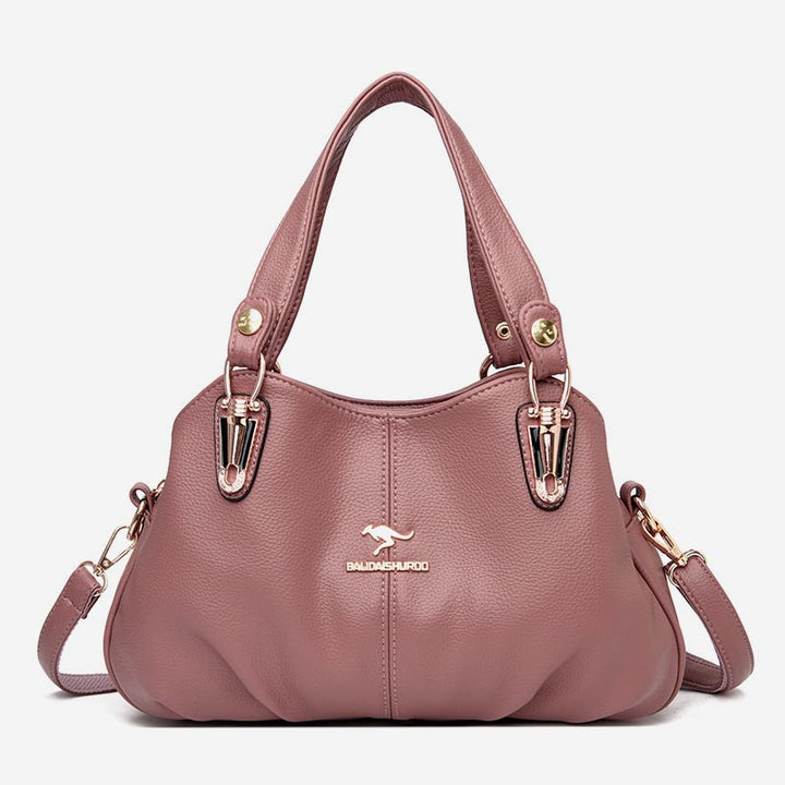 Damen Lederhandtasche mit mehreren Fächern, Umhängetasche, Hobo-Tasche