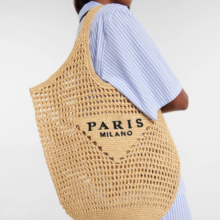 Strandtasche für Damen, gestrickte Retro-Handtasche mit ausgehöhlter Öffnung - image 6