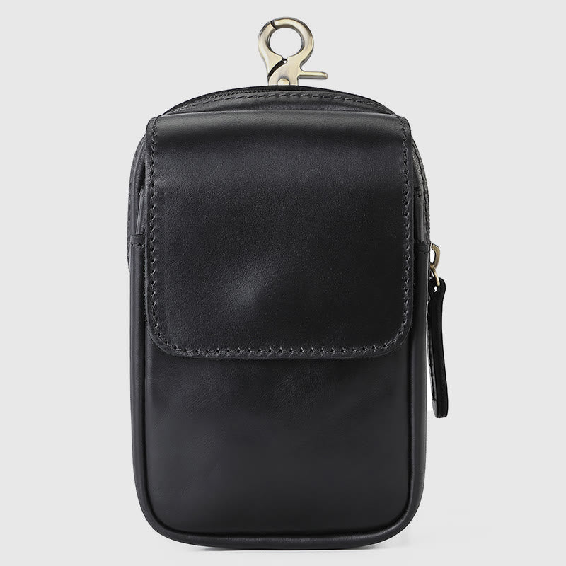 Gürteltasche für Herren, Retro-Stil, echtes Leder, zum Aufhängen, EDC-Tasche