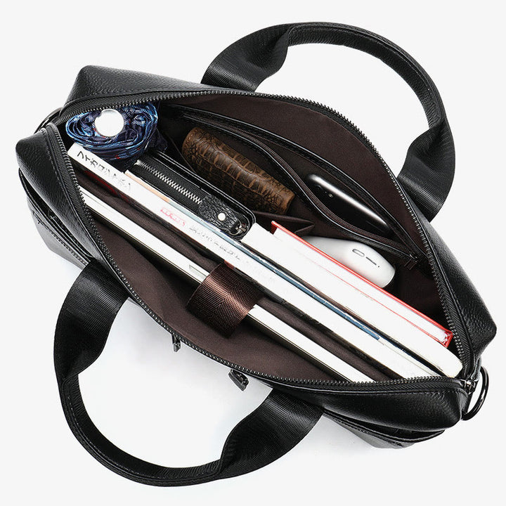 Business Aktentasche Messenger Bag für Herren aus echtem Leder Laptoptasche