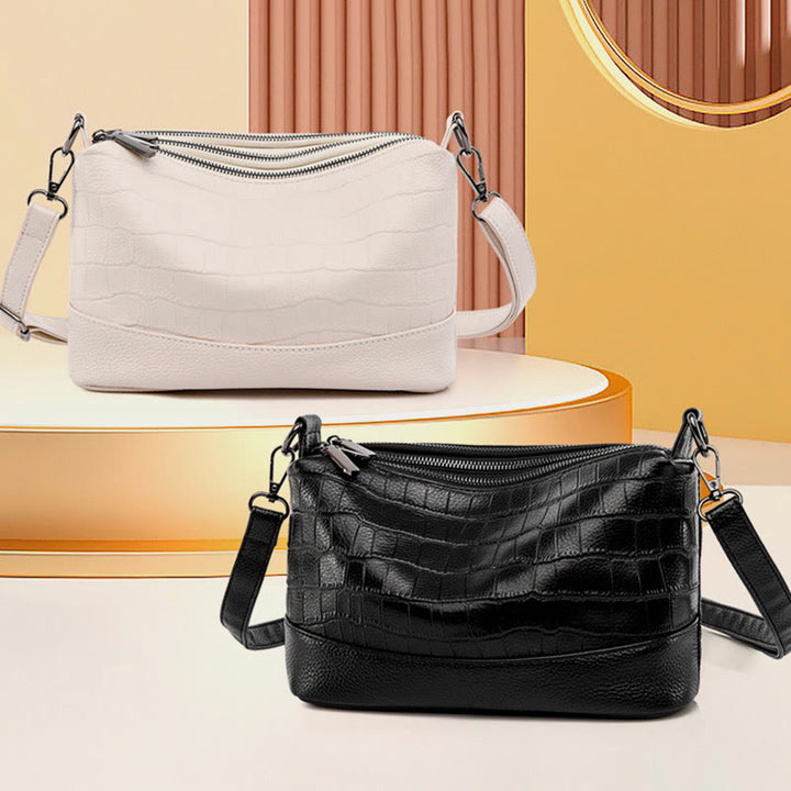 Einfache Umhängetasche für Damen mit Krokodildruck, Retro-Tagestasche