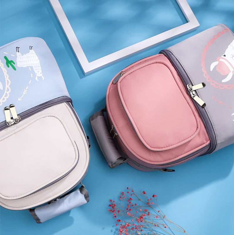 Mamatasche für Frauen Cartoon Multifunktionaler Outdoor-Rucksack mit zweilagigem Design