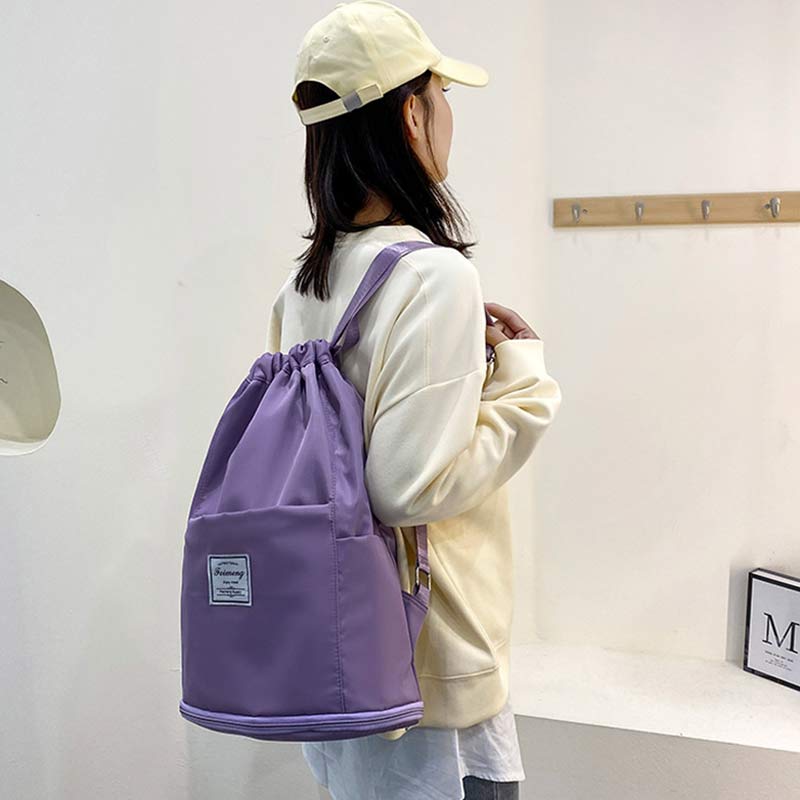 Kordelzug-Rucksack für Damen, wasserdicht, groß, Nass- und Trockentrennrucksack