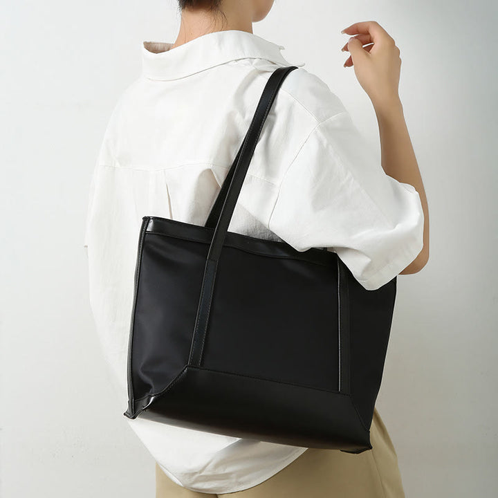 Große Tragetasche, robuste Schulterhandtasche aus PU-Leder