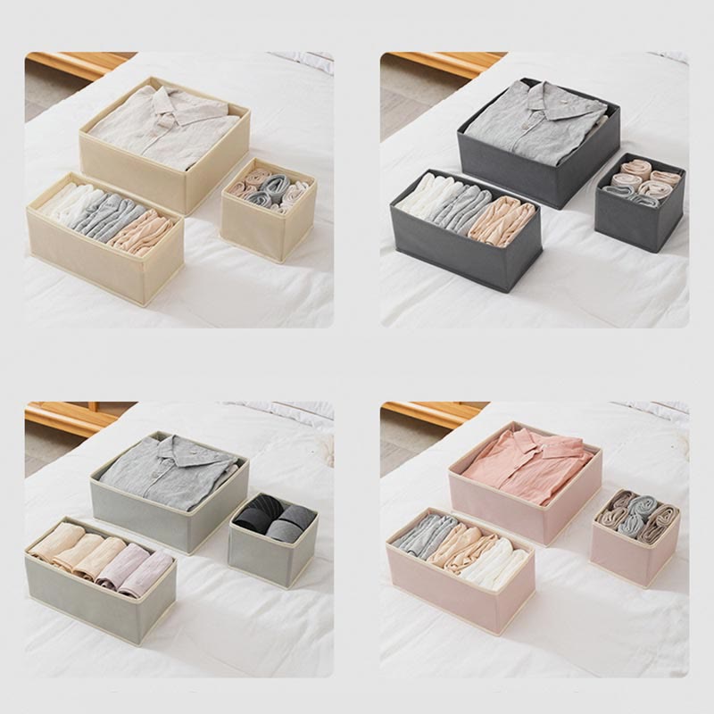 Aufbewahrungstasche für Zuhause, Vlies, sechsteiliges Set, faltbare Kleider-Organizer-Box