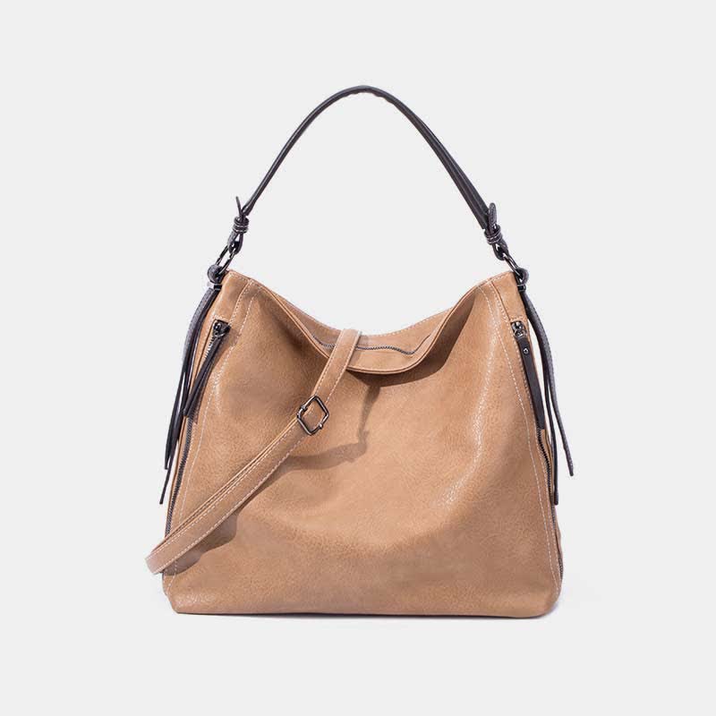Retro-Handtasche für Damen, groß, Designer-Hobo-Tasche aus Leder
