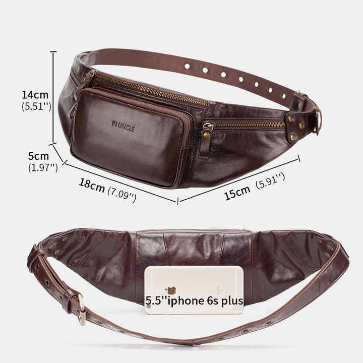 Vintage Multi-Carry Schultertasche aus echtem Leder