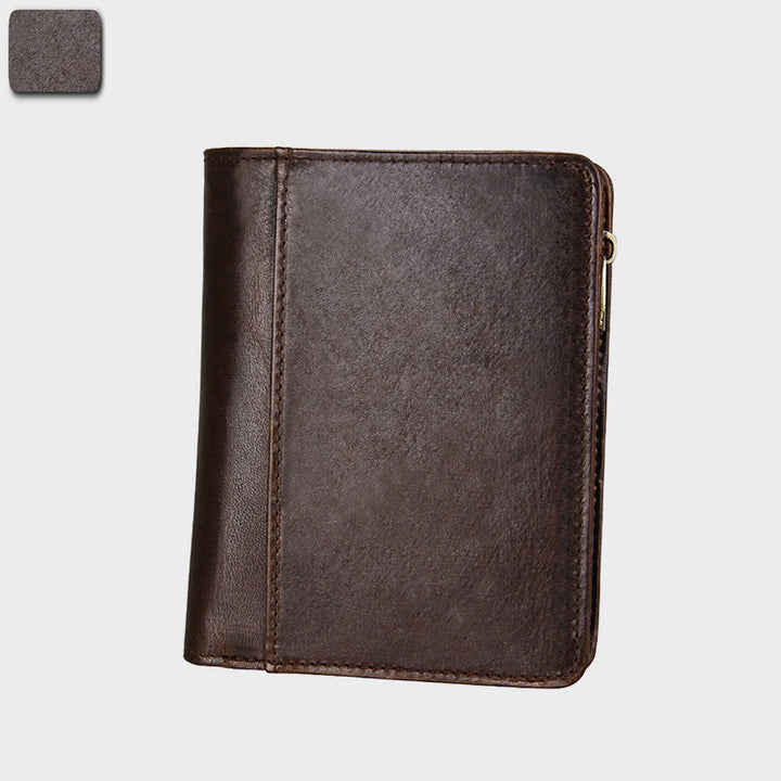 Geldbörse Herren Retro Echtleder Multi Pocket Geldklammer