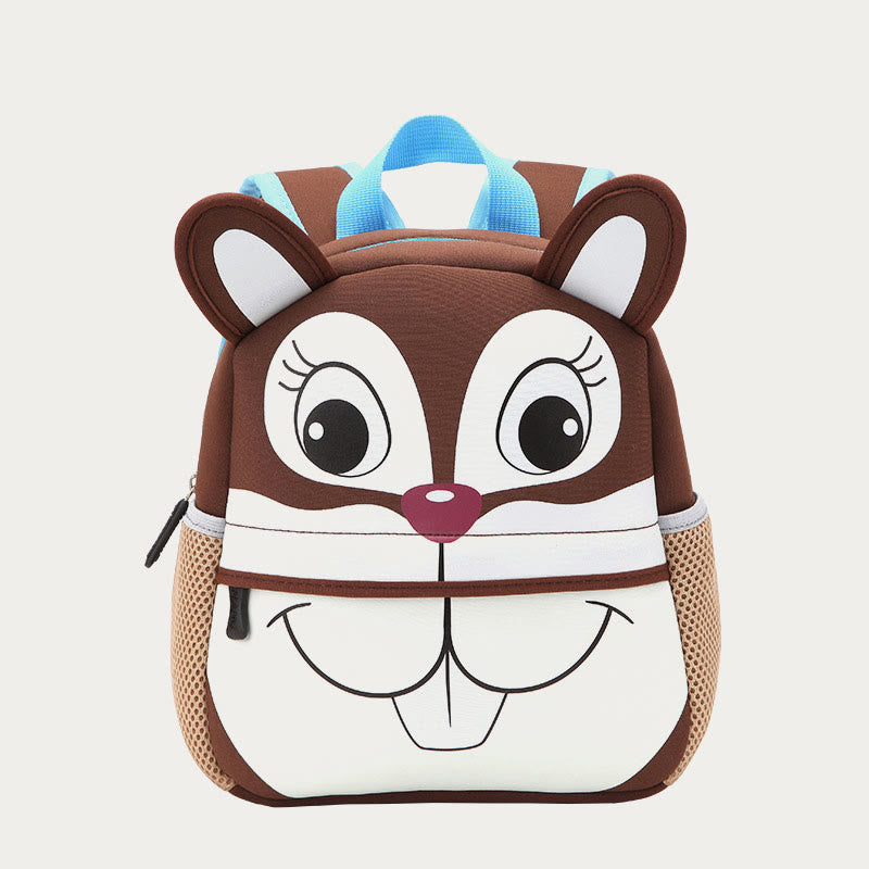 Rucksack für Kinder, süßes Cartoon-Tiermuster, Nylon, Schultasche